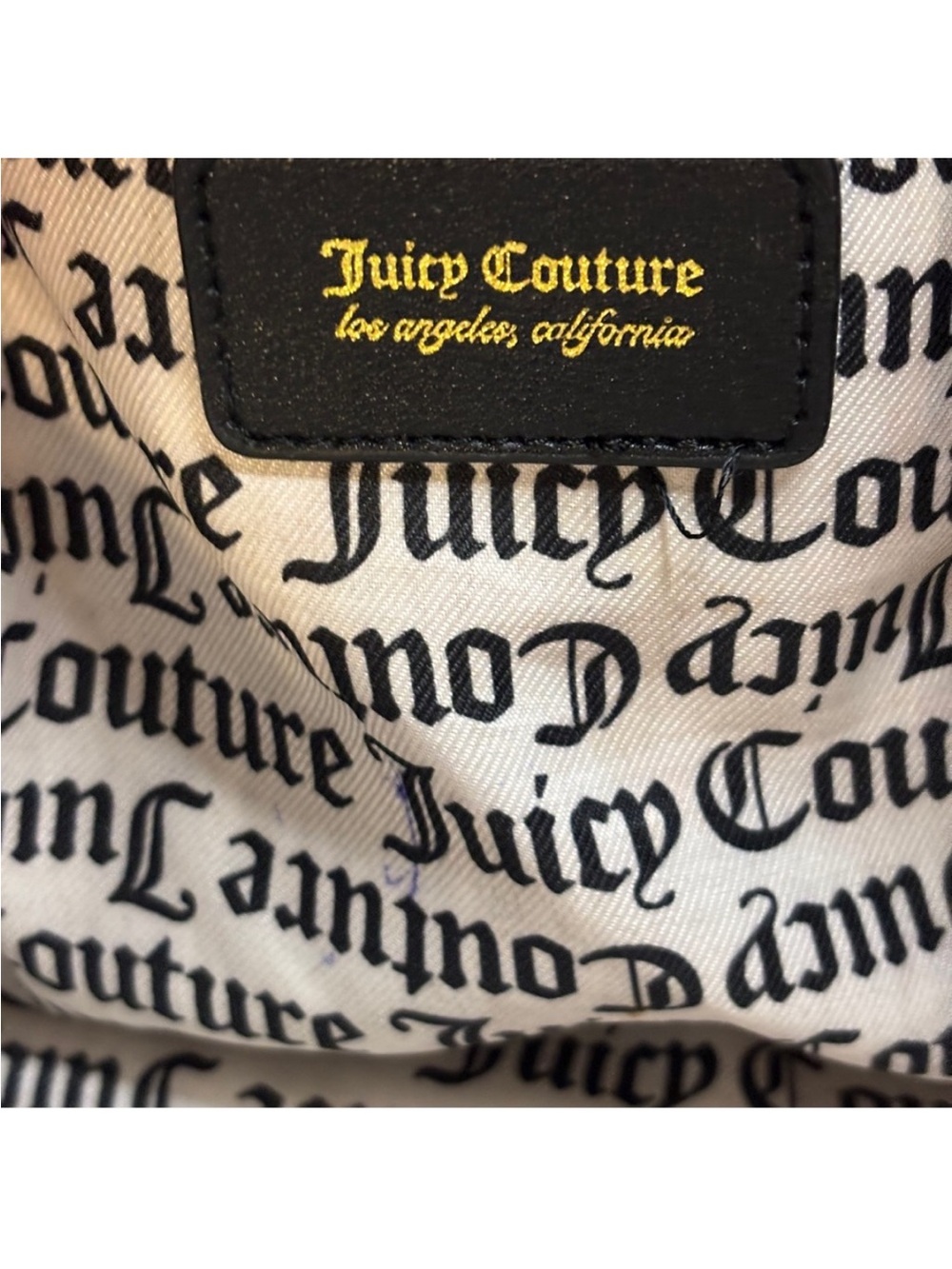 Juicy Couture Black Tote with Pink Rose Panels and Gold Logo Charm - Picture 9 of 12